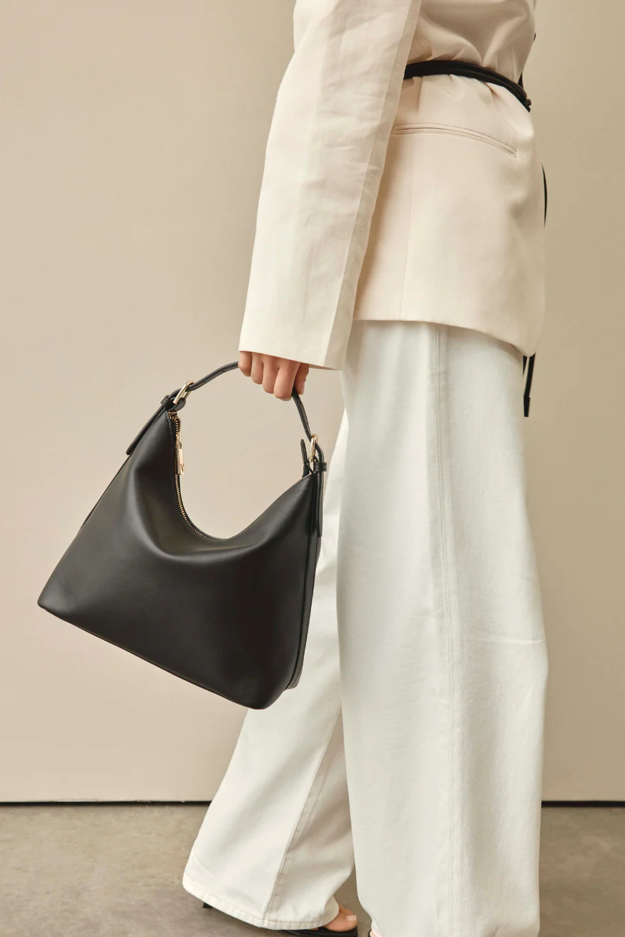 Harper Black Leather Hobo - Image 3