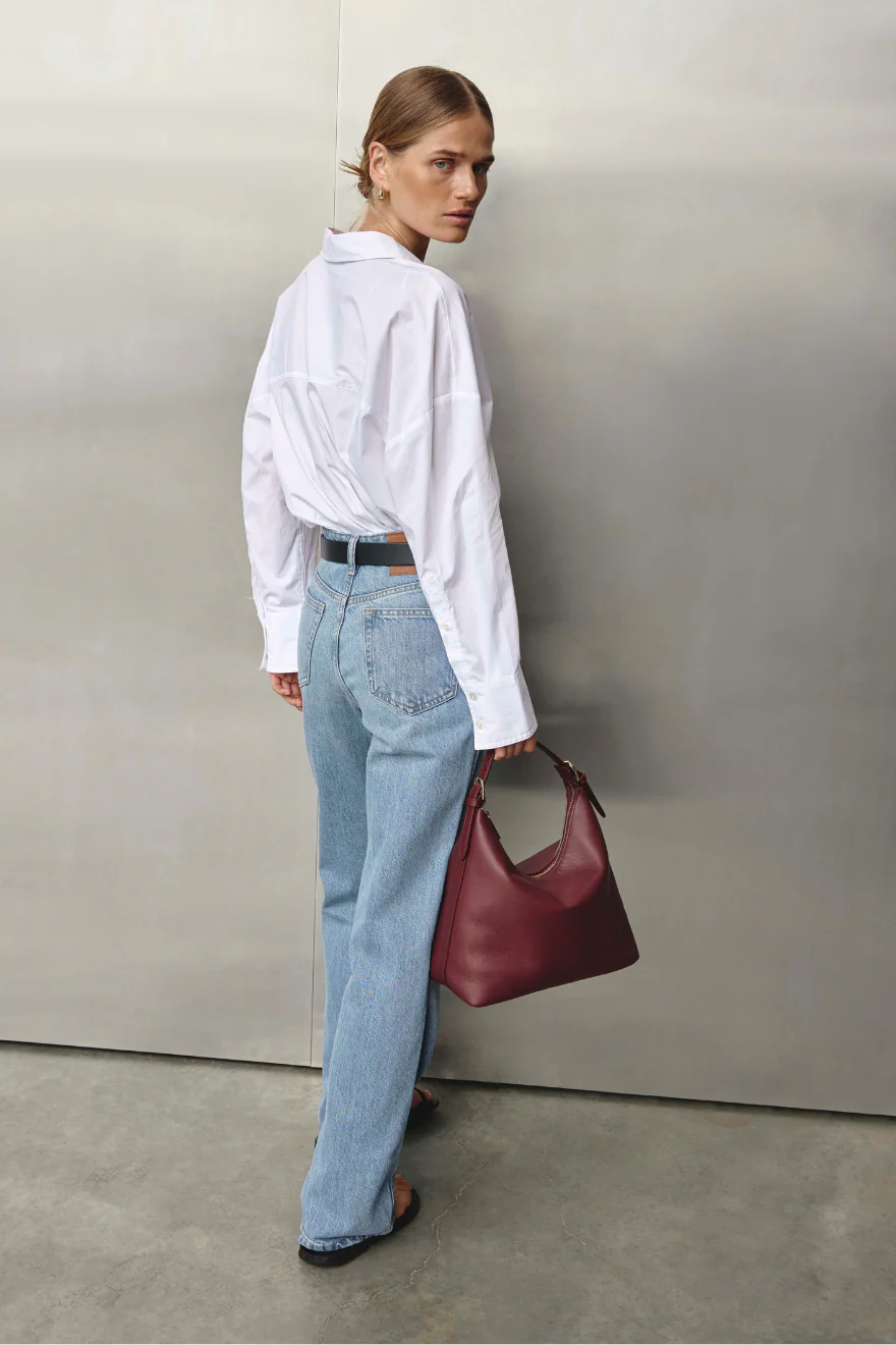 Harper Bordeaux Leather Hobo - Image 6