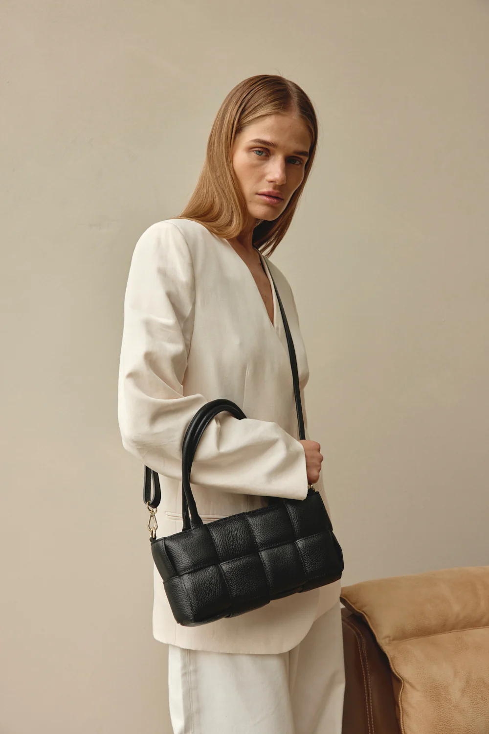 Margot Black Woven Baguette - Image 3