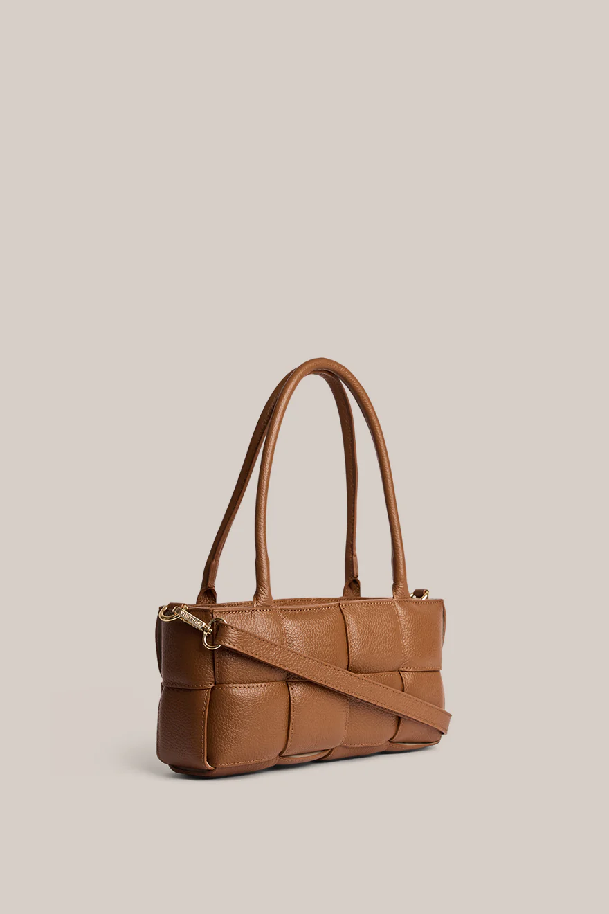 Margot Chestnut Woven Baguette - Image 4