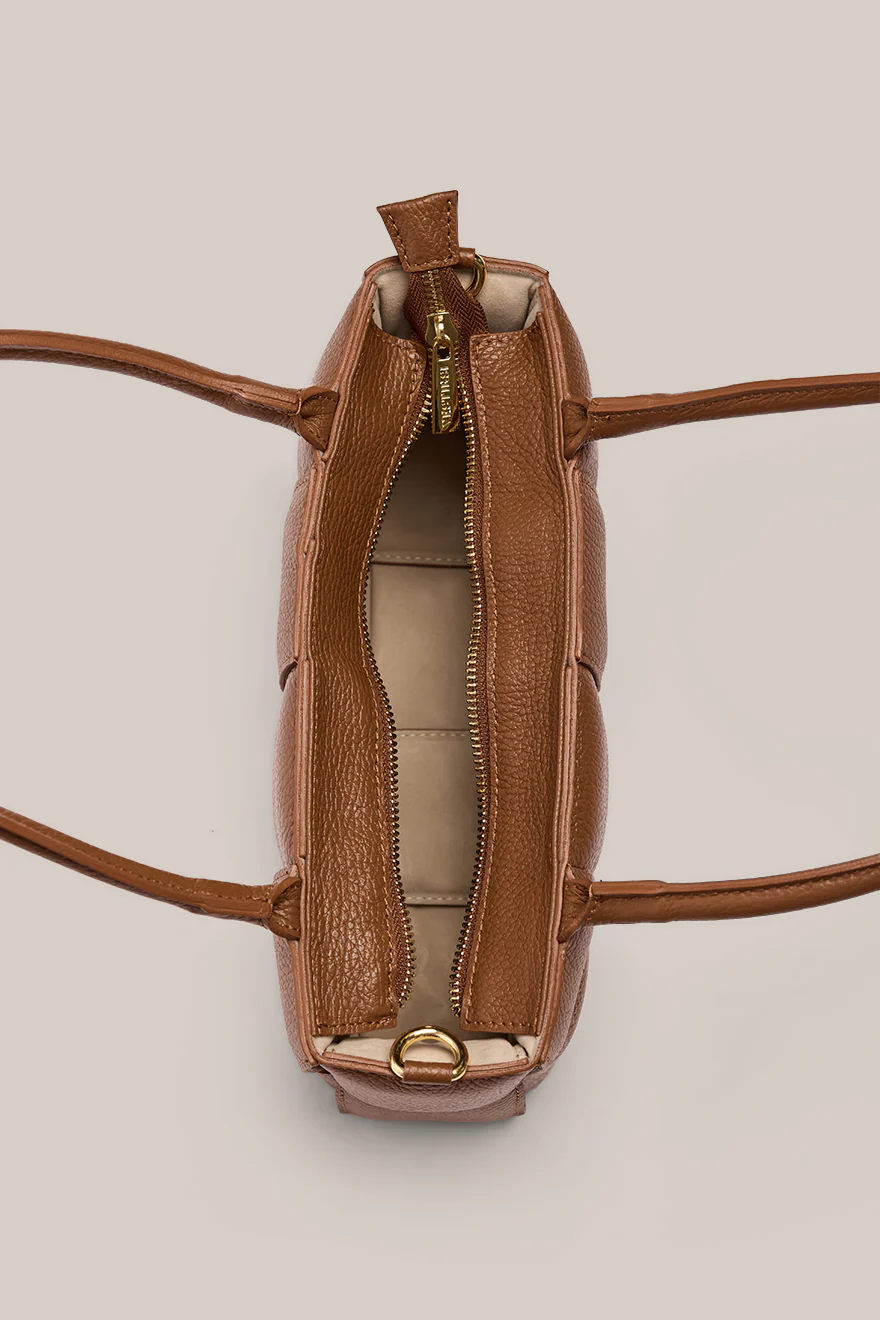 Margot Chestnut Woven Baguette - Image 5