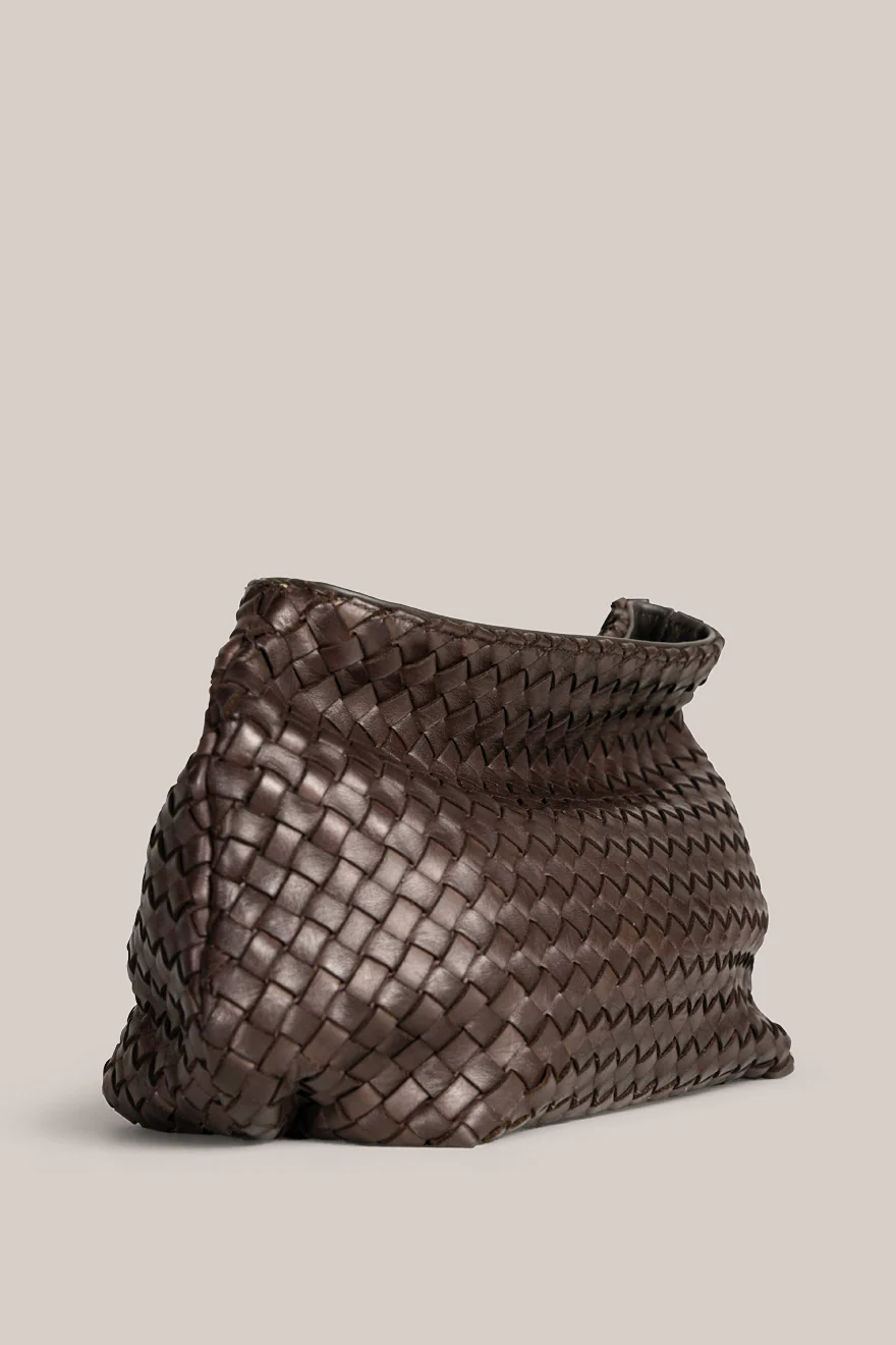 Piper Woven Dark Chocolate Clutch - Image 4