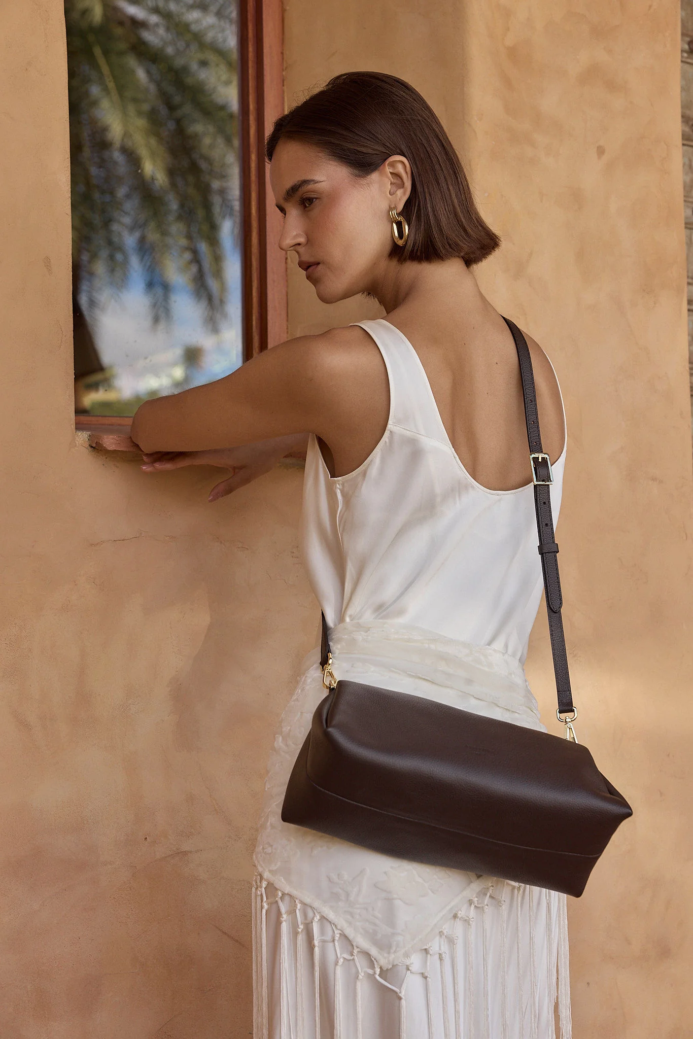 Rita Dark Chocolate Crossbody Bag - Image 6