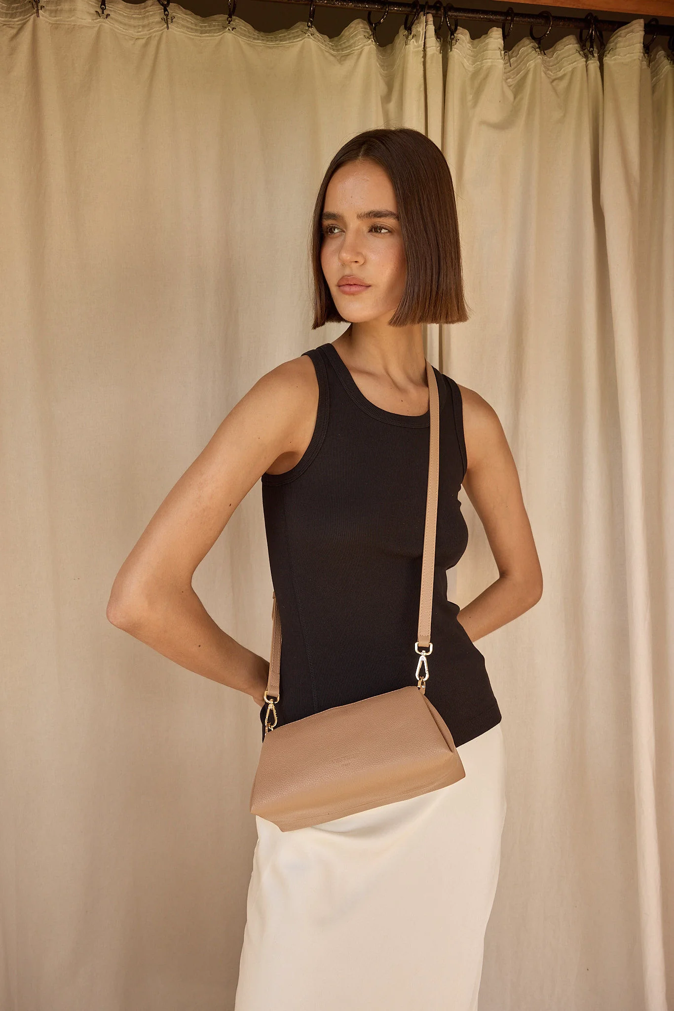Rita Latte Mini Crossbody Bag - Image 3