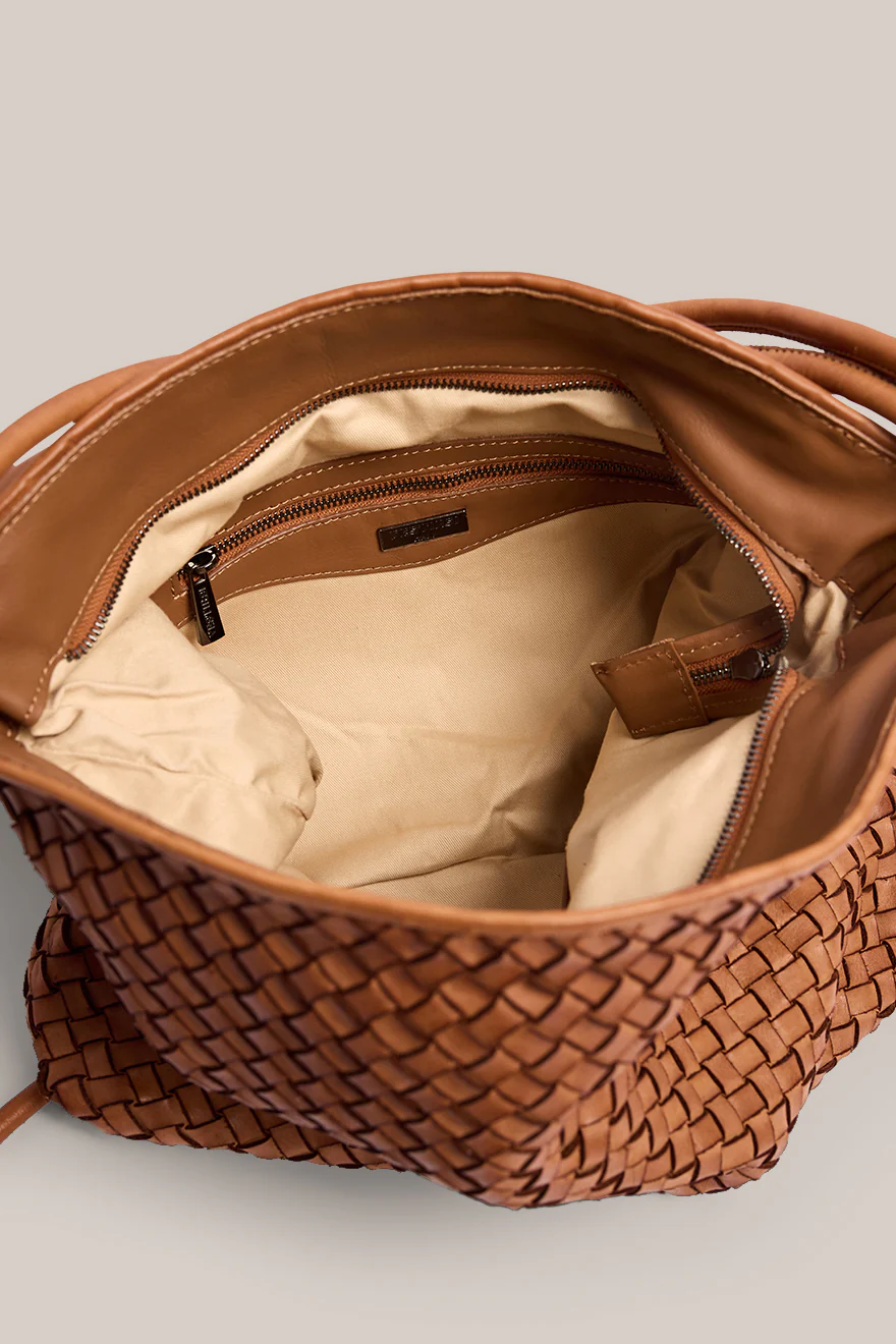 Woven Bella Tan 2-in-1 Convertible Backpack Tote - Image 7